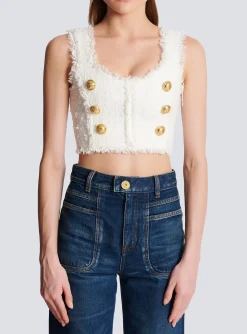 Tweed Crop Top-Balmain Sale