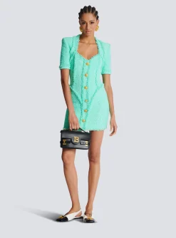 Tweed Dress With Buttons-Balmain Shop