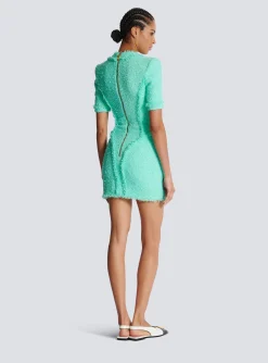 Tweed Dress With Buttons-Balmain Shop