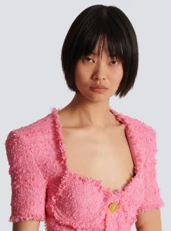 Tweed Dress With Buttons-Balmain Cheap
