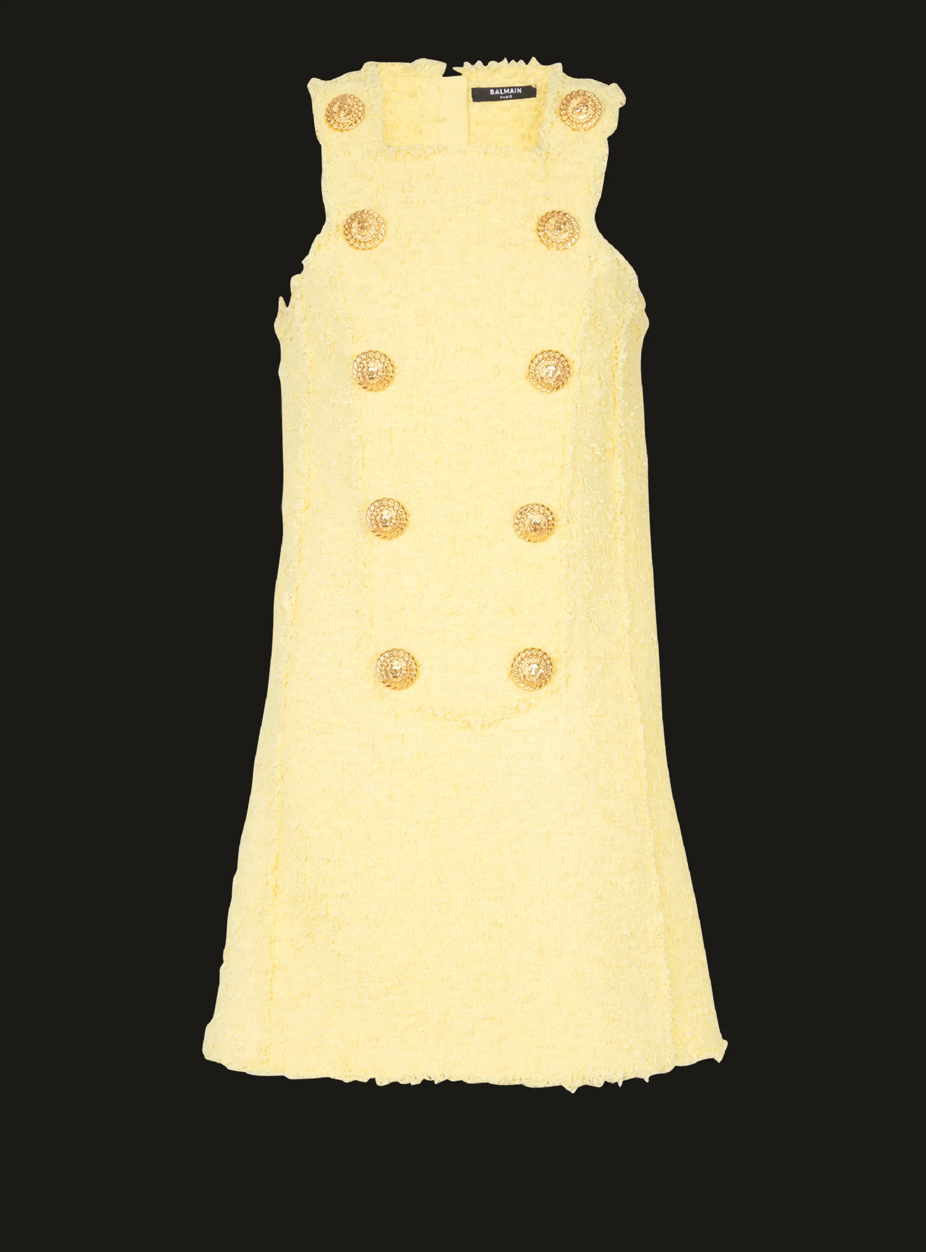 Tweed Swing Dress With Buttoned Plastron-Balmain Hot