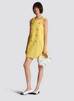 Tweed Swing Dress With Buttoned Plastron-Balmain Hot