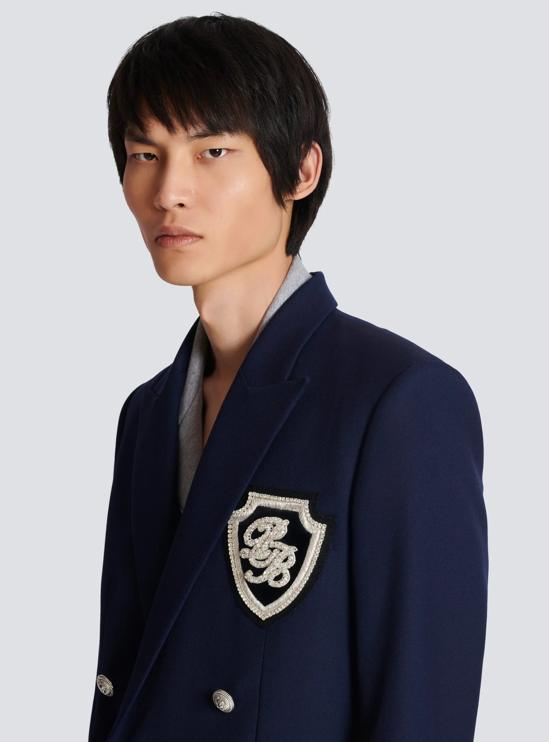 Twill Blazer With Embroidered PB Signature Badge-Balmain Outlet