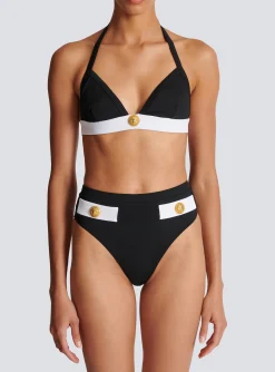 Two-piece Swimming Costume With Buttons-Balmain Clearance
