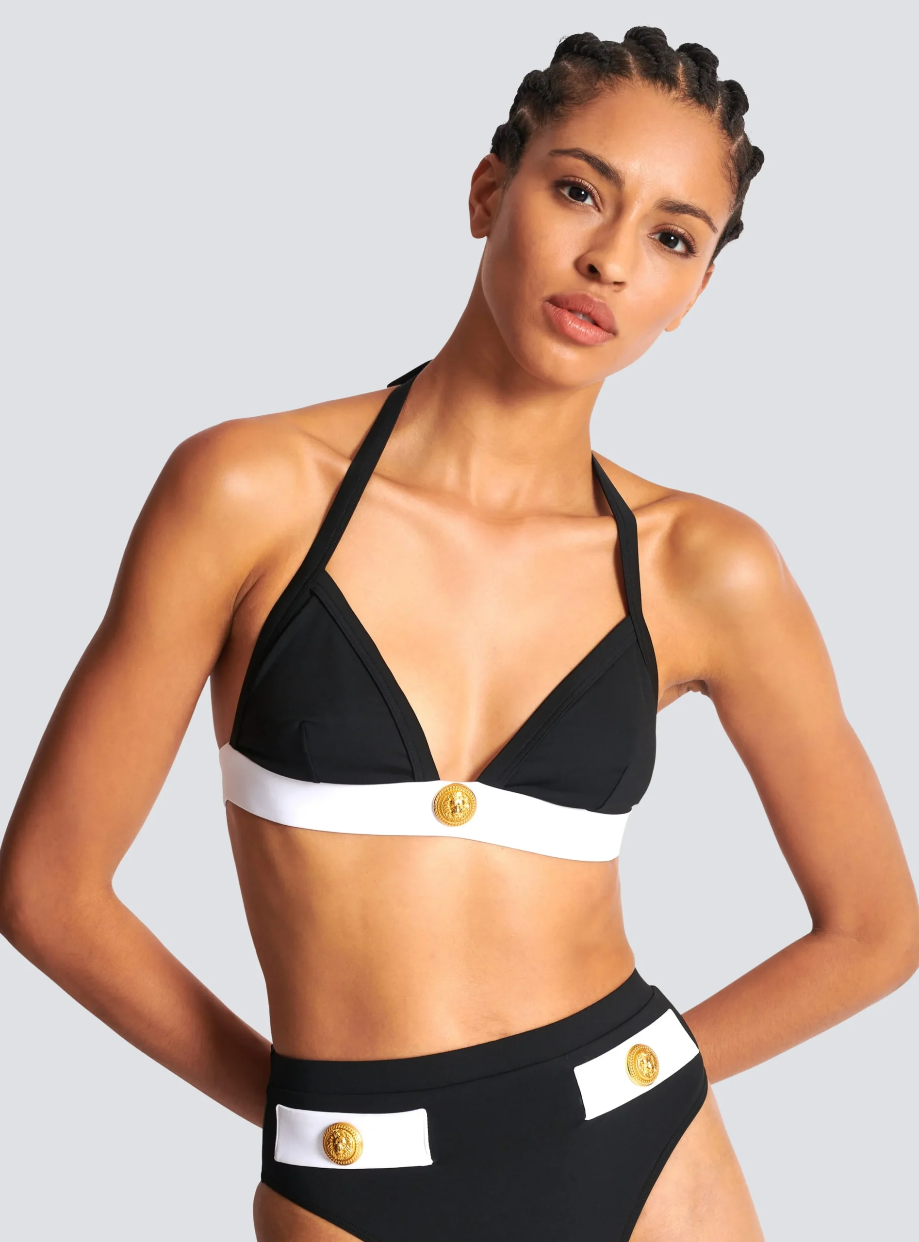 Two-piece Swimming Costume With Buttons-Balmain Clearance