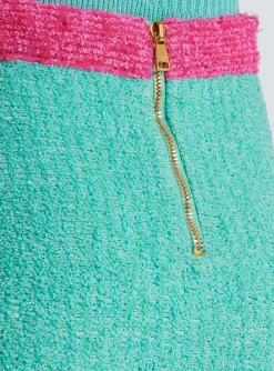Two-tone Buttoned Knit Skirt-Balmain Cheap