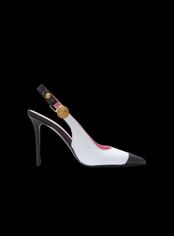 Two-tone Calfskin Eva Pumps With An Embossed Grid Motif-Balmain Online