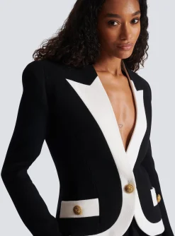 Two-tone Crepe Jacket-Balmain Store