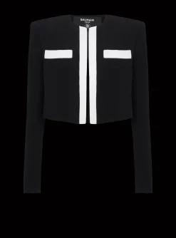 Two-tone Crepe Spencer Jacket-Balmain Cheap