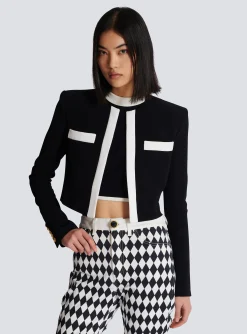 Two-tone Crepe Spencer Jacket-Balmain Cheap