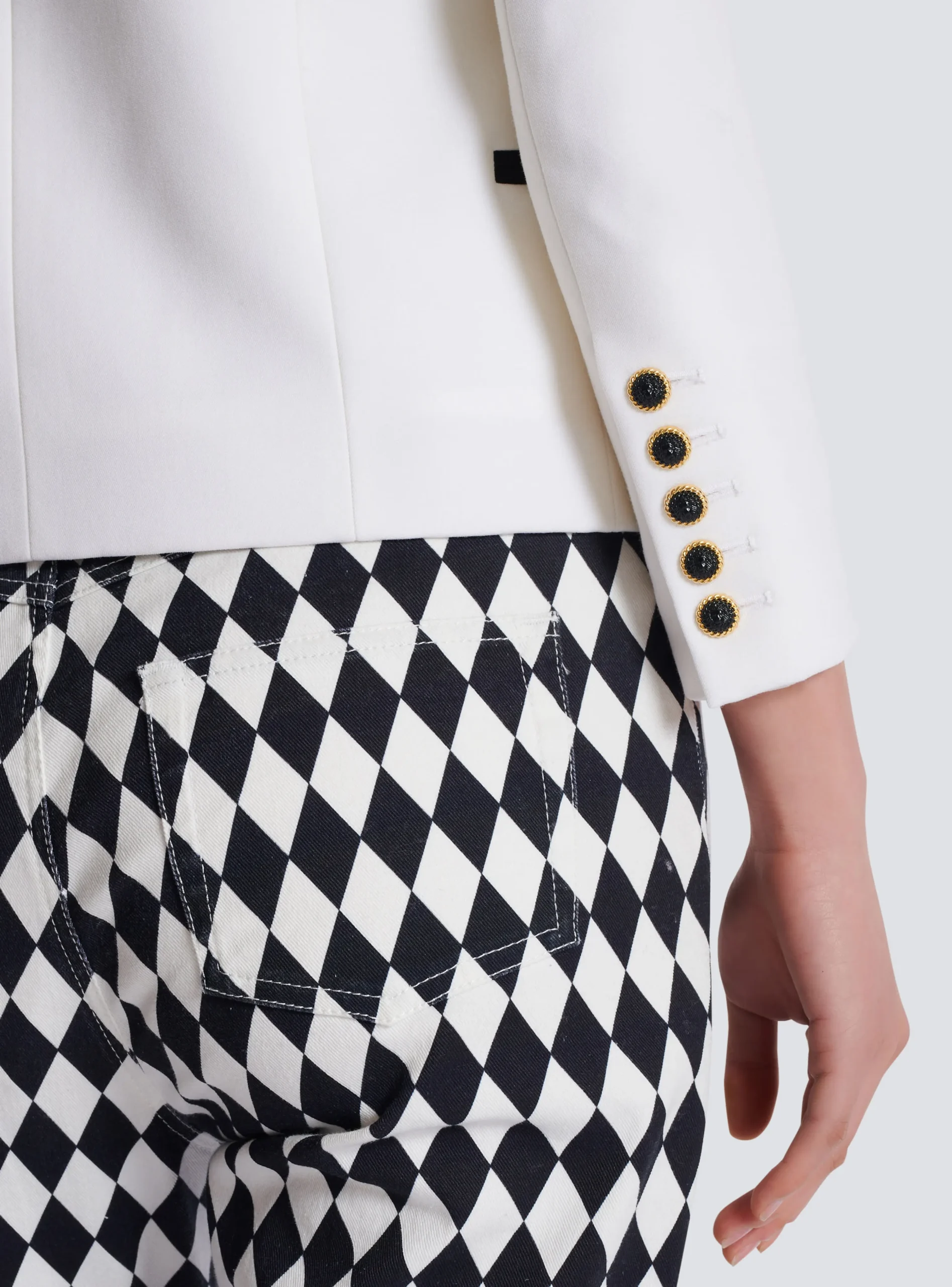 Two-tone Edge-to-edge Jacket With 6 Buttons-Balmain Shop