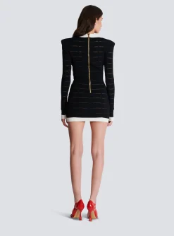 Two-tone Knit Dress With Buttons-Balmain Flash Sale