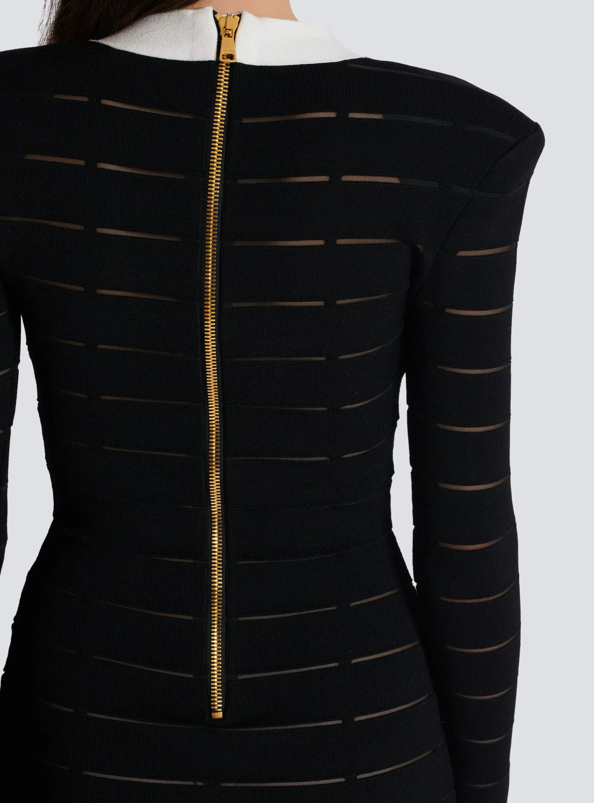 Two-tone Knit Dress With Buttons-Balmain Flash Sale