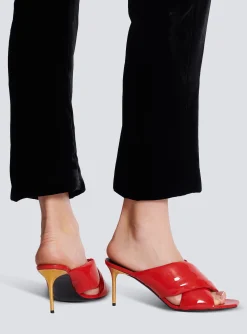 Uma Mules In Patent Leather-Balmain Best Sale