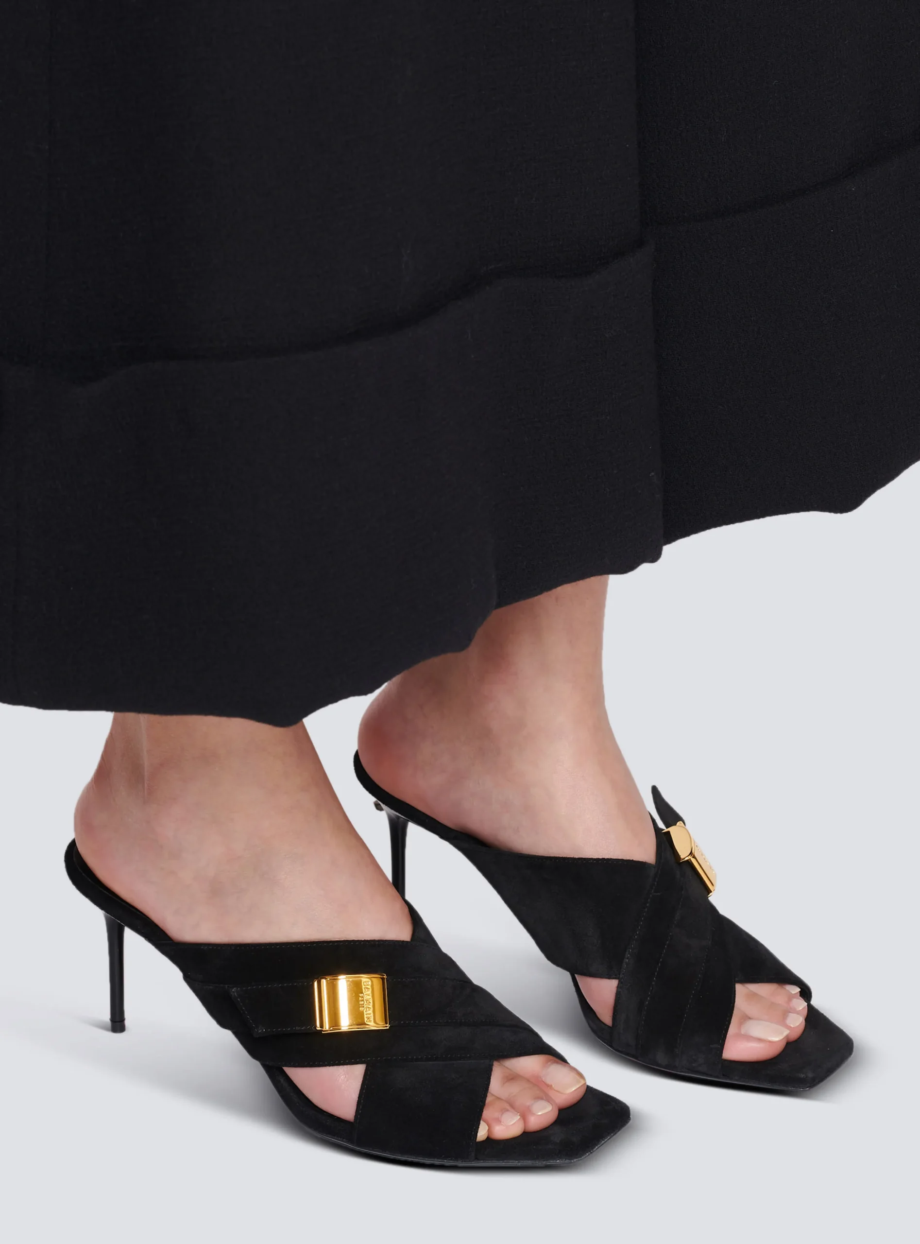 Uma Mules In Suede Leather-Balmain Best