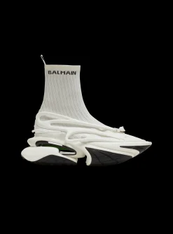 Unicorn High-top Trainers In Mesh And Leather-Balmain New