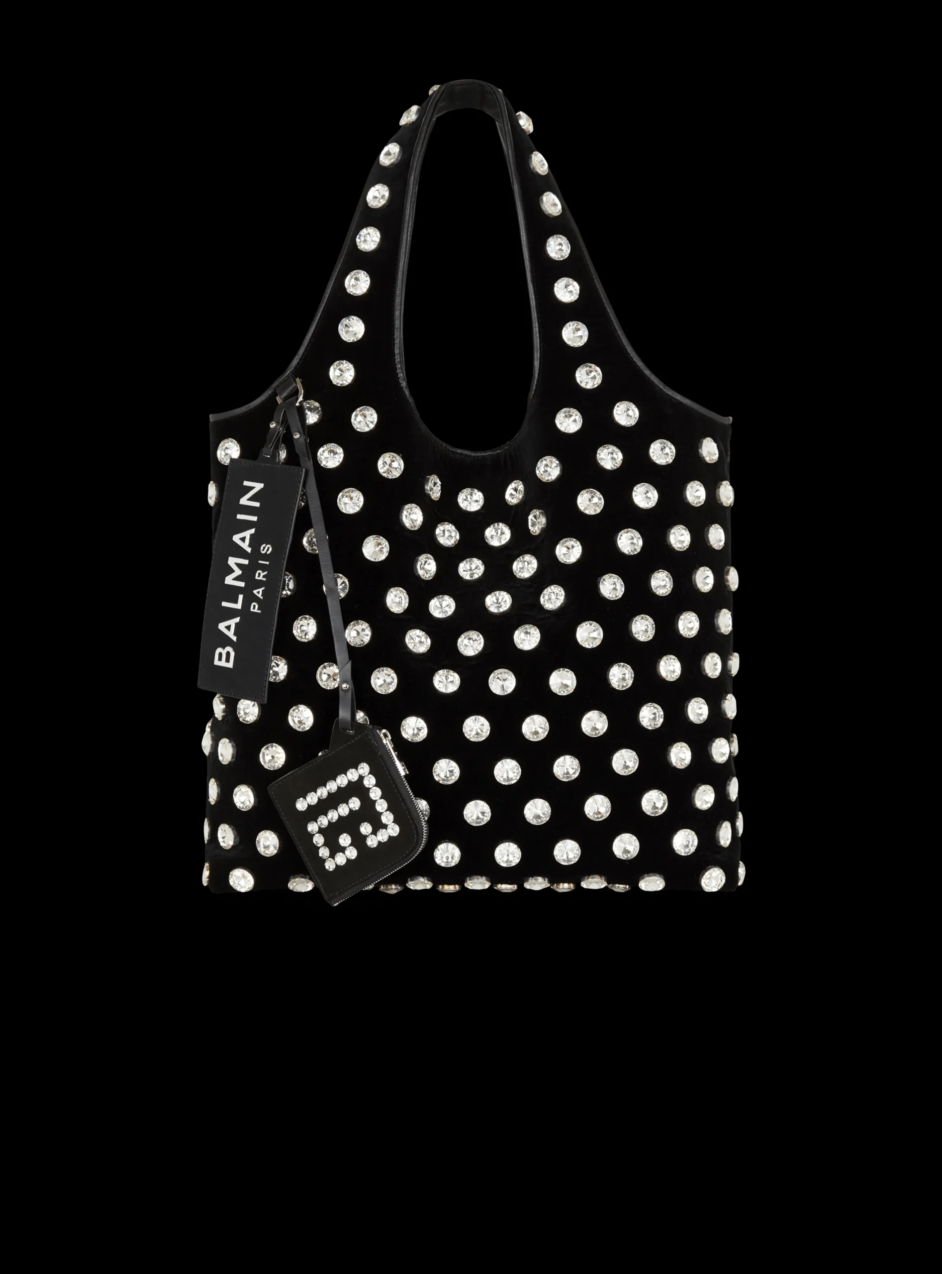Velvet And Crystal Grocery Bag-Balmain Cheap