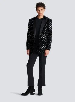 Velvet Jacket With Glitter Dots-Balmain Online
