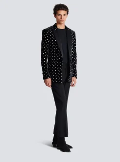 Velvet Jacket With Glitter Dots-Balmain Online