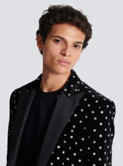 Velvet Jacket With Glitter Dots-Balmain Online