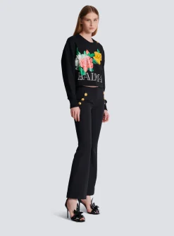 Vintage Sweatshirt With Roses Print-Balmain Online