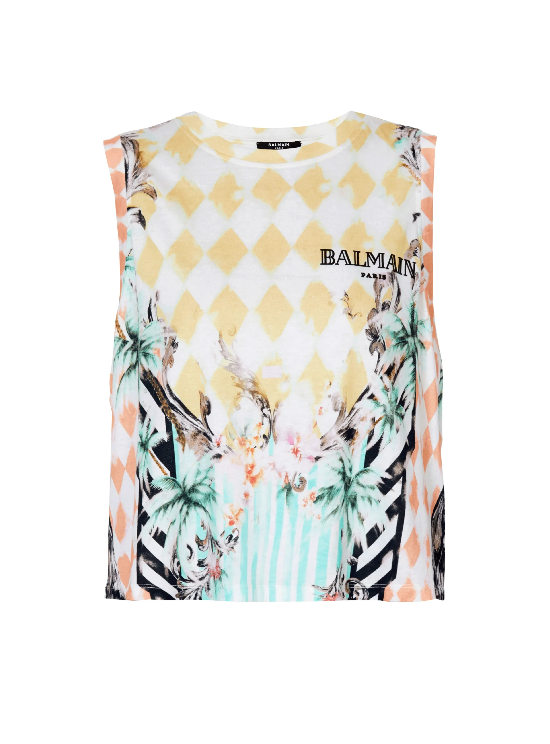 Vintage Tank Top With Baroque Print-Balmain Hot