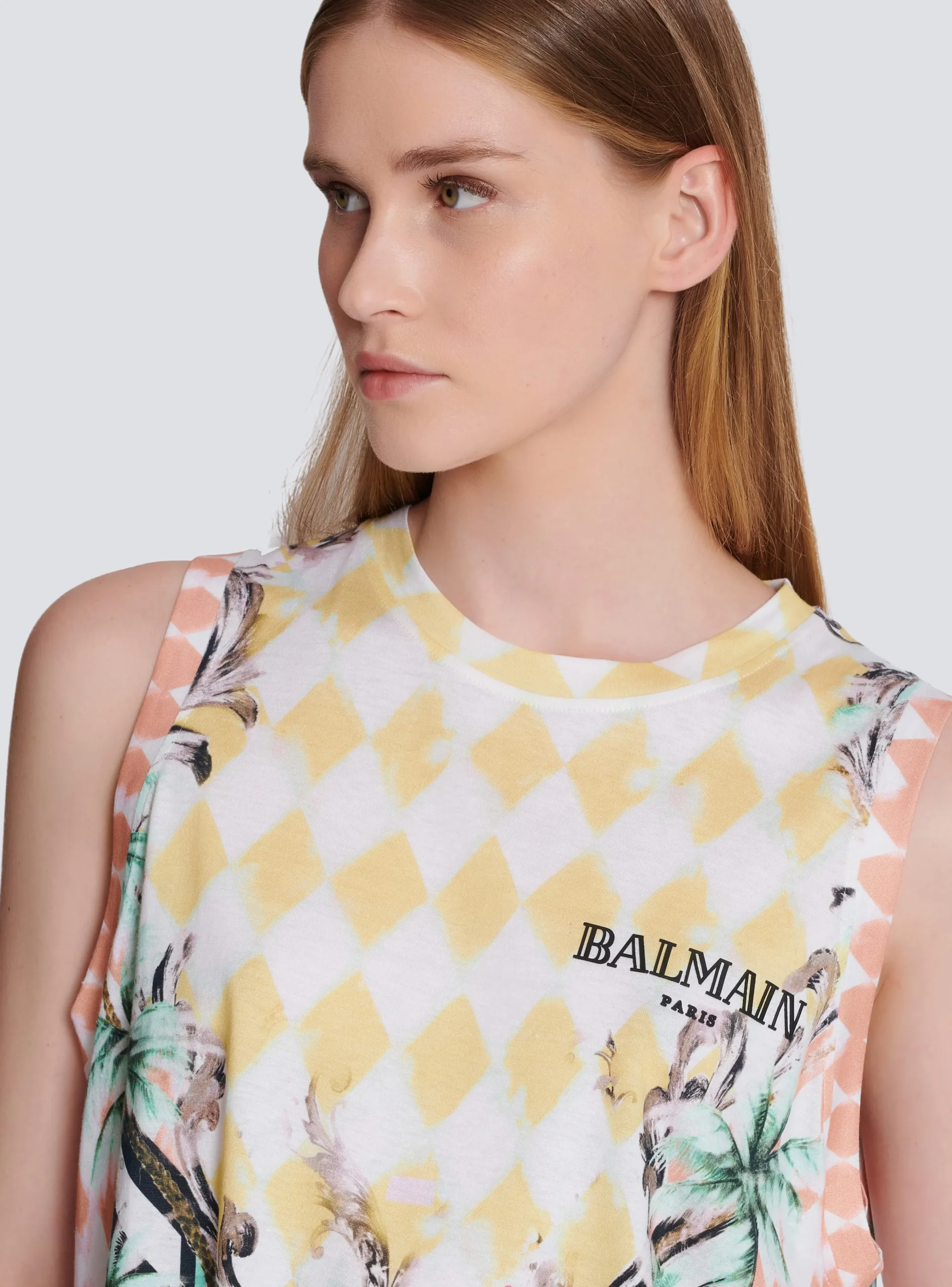 Vintage Tank Top With Baroque Print-Balmain Hot