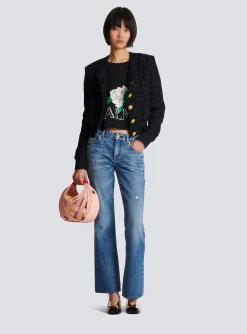 Vintage T-shirt With Roses Print-Balmain New