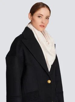 Viscose Scarf With Monogram Pattern-Balmain Best Sale