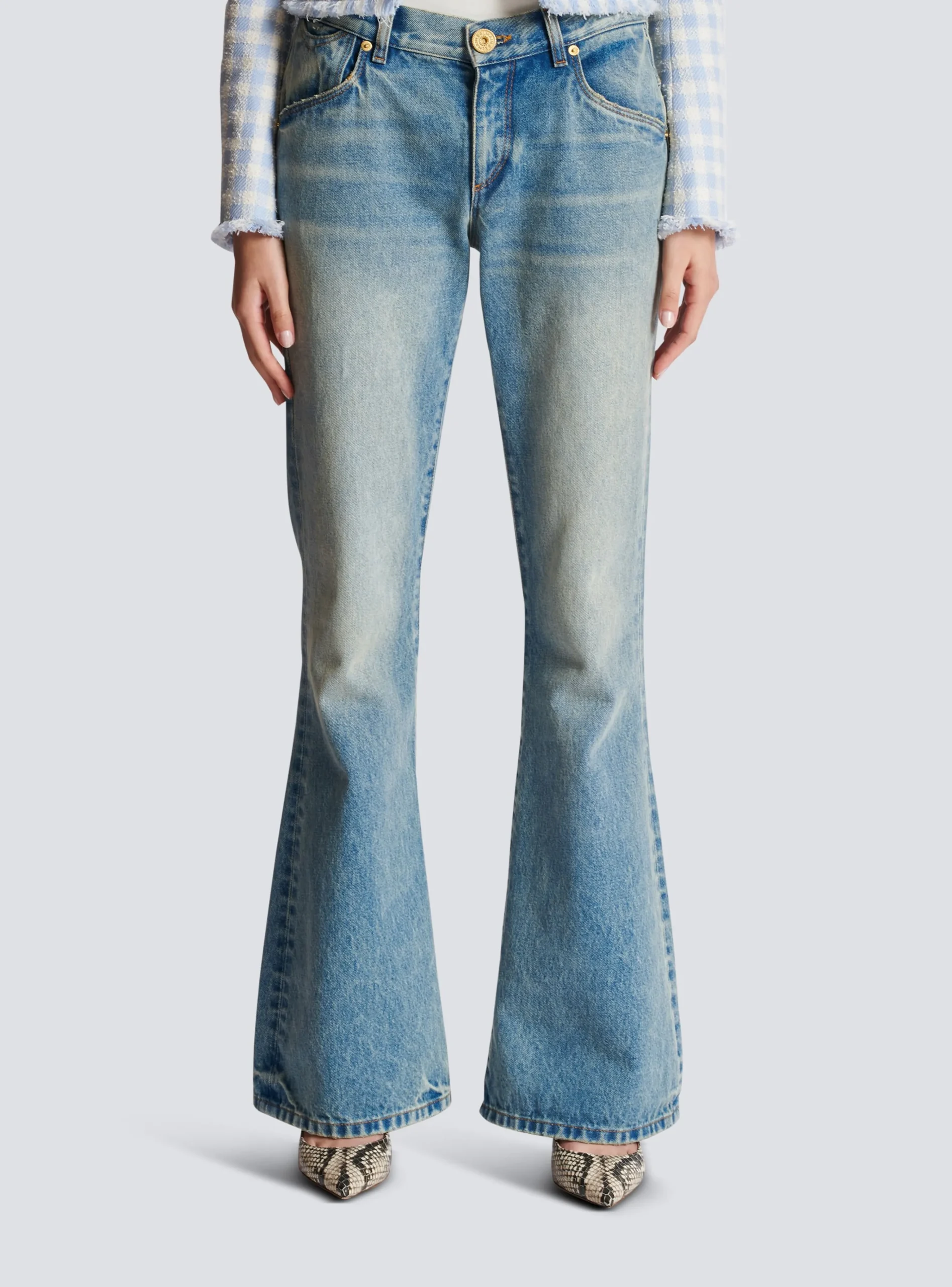 Western Bootcut Denim Jeans-Balmain Discount