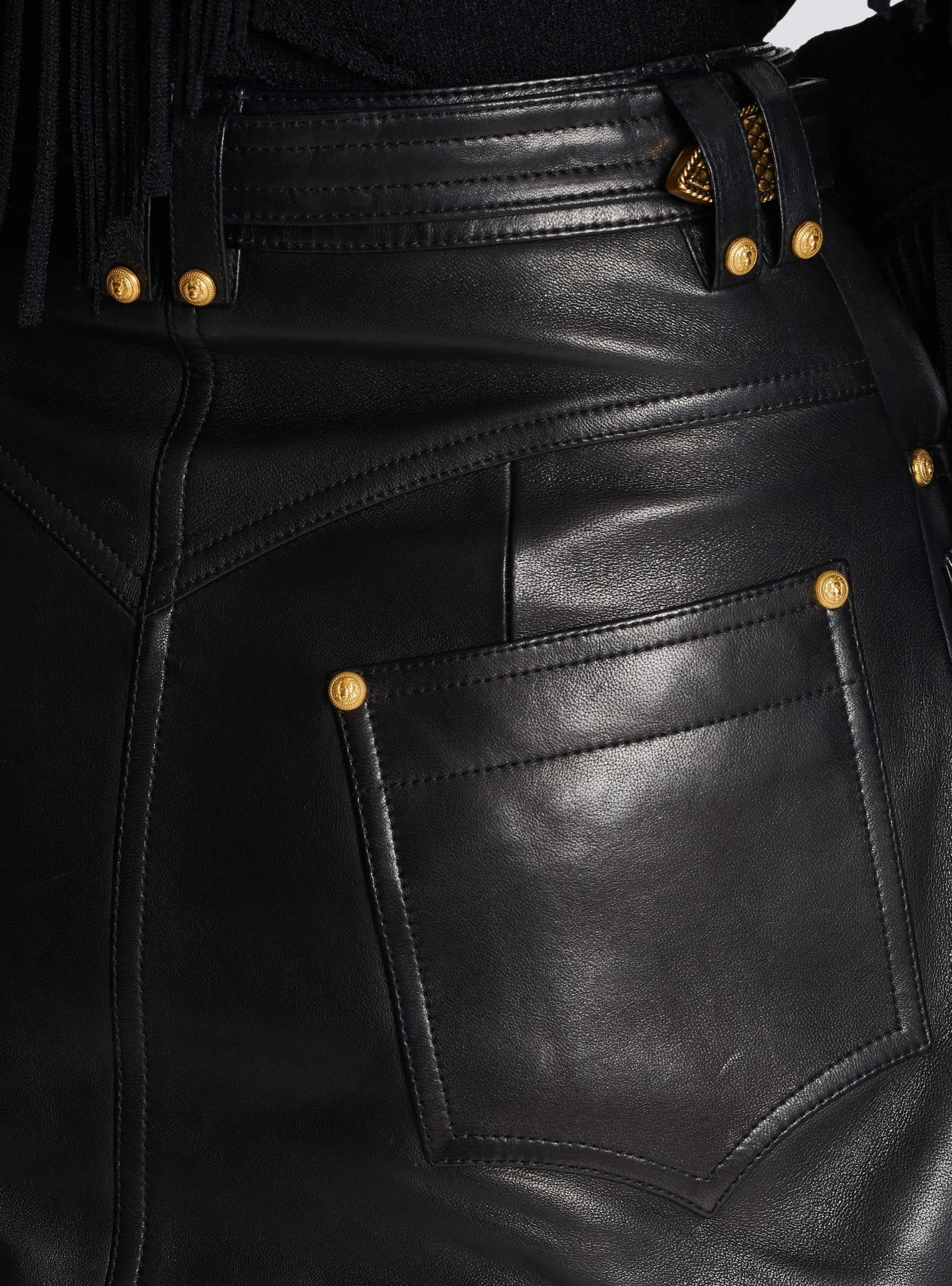 Western Leather A-line Skirt-Balmain Online