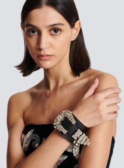 Western Leather And Crystal Bracelet-Balmain Outlet
