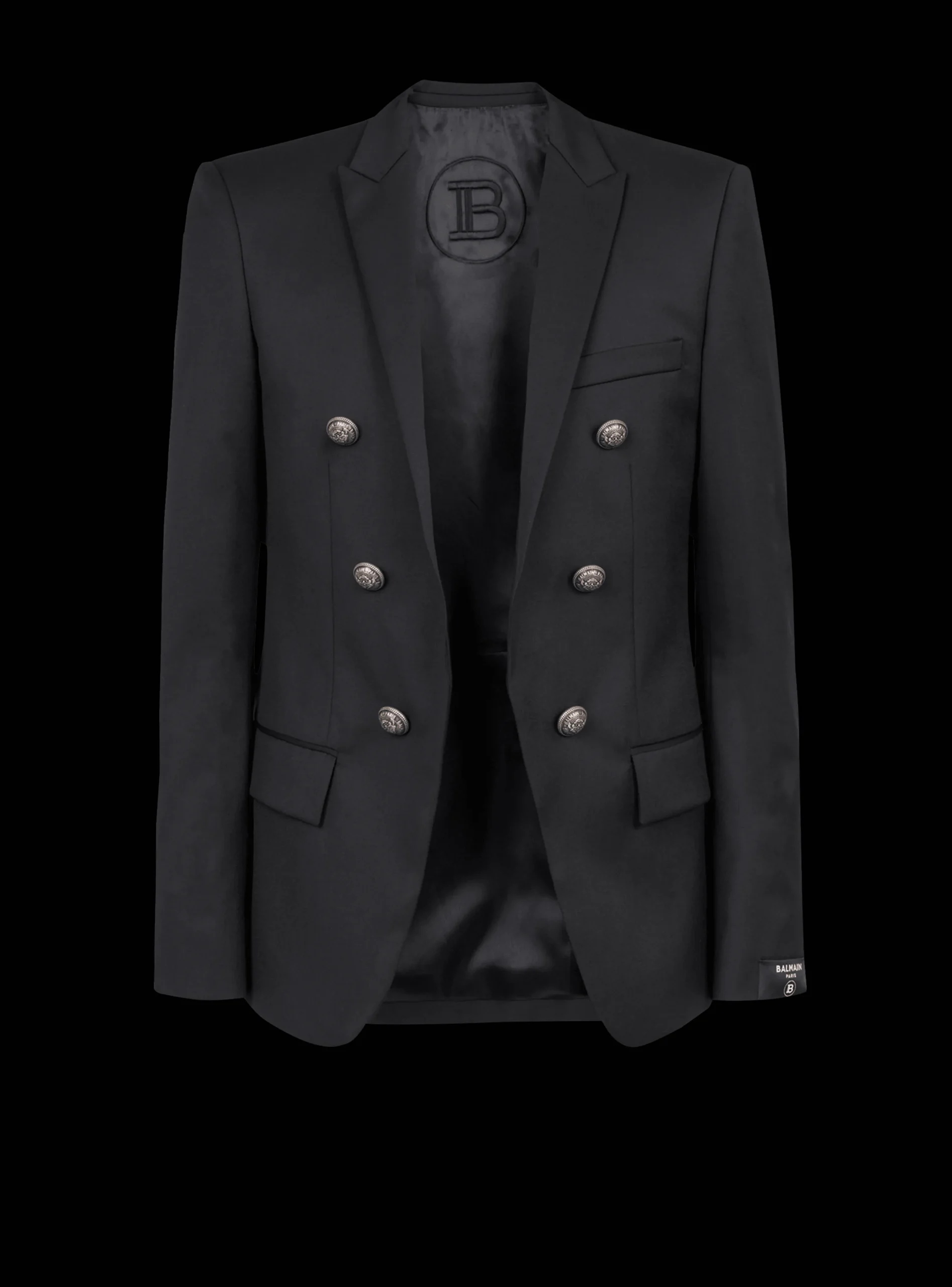 Wool Blazer With Double-breasted Silver-tone Buttoned Fastening-Balmain Store