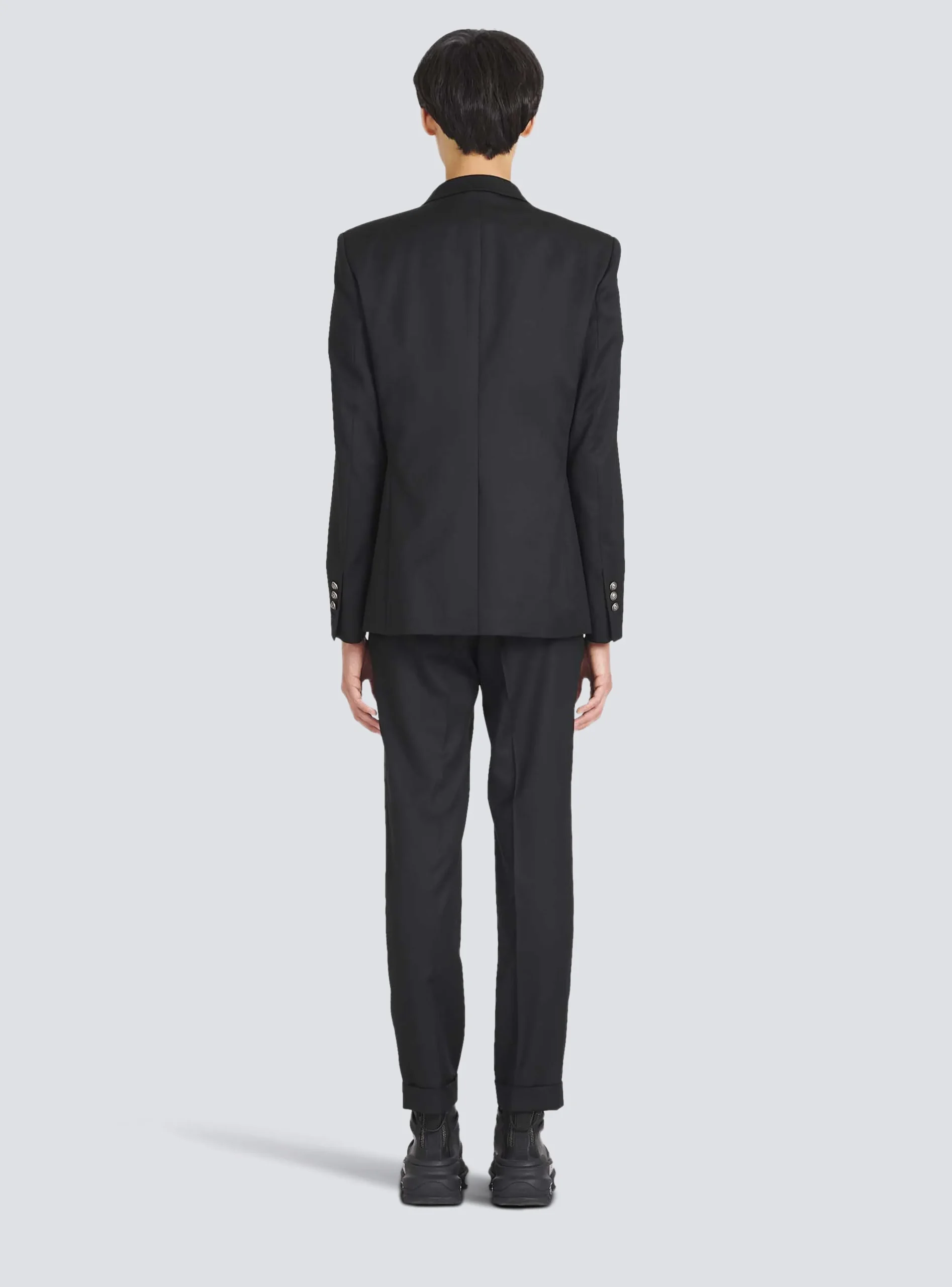 Wool Blazer With Double-breasted Silver-tone Buttoned Fastening-Balmain Store