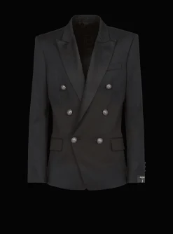 Wool Blazer With Double-breasted Silver-tone Buttoned Fastening-Balmain Hot