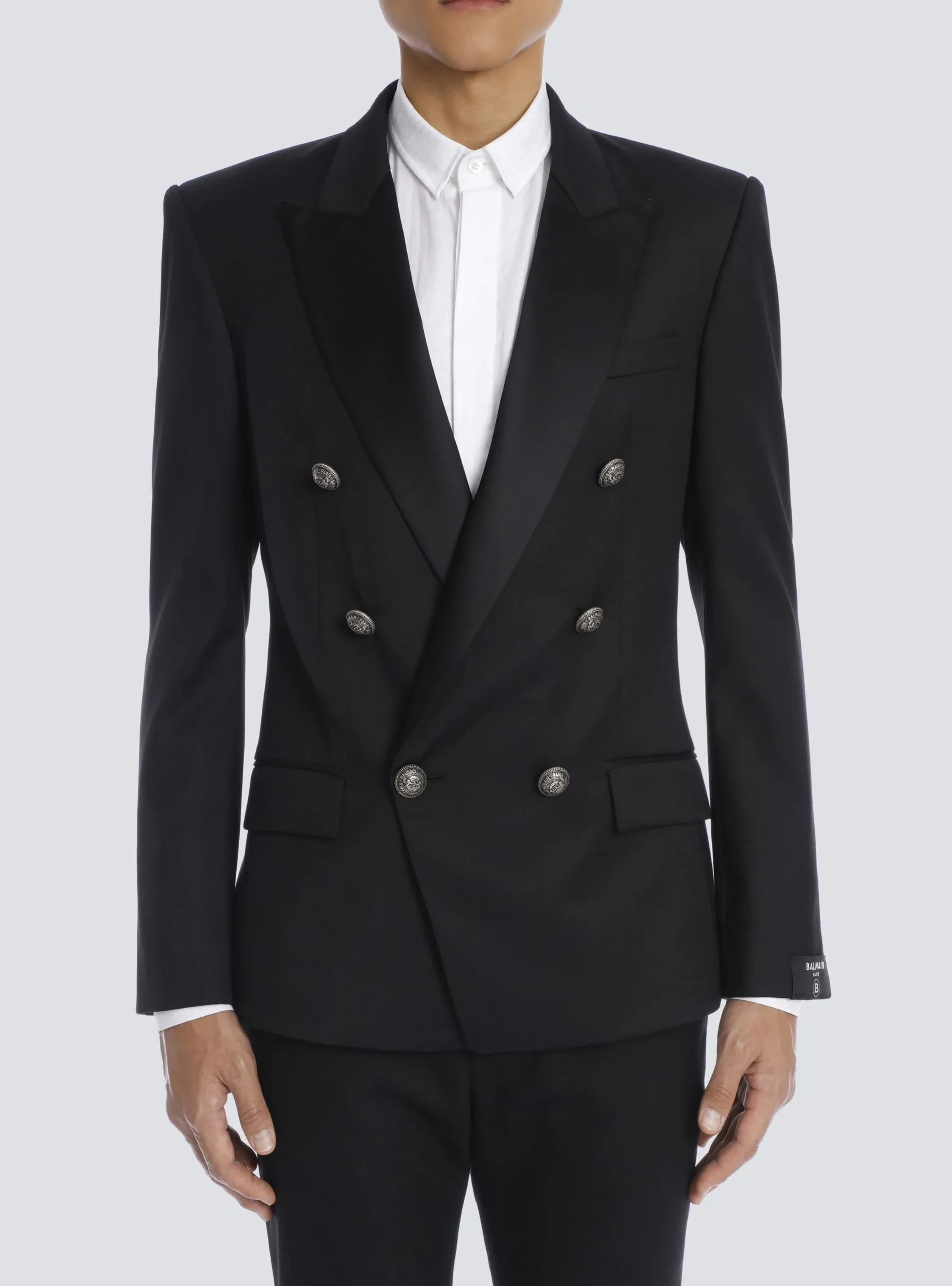 Wool Blazer With Double-breasted Silver-tone Buttoned Fastening-Balmain Hot