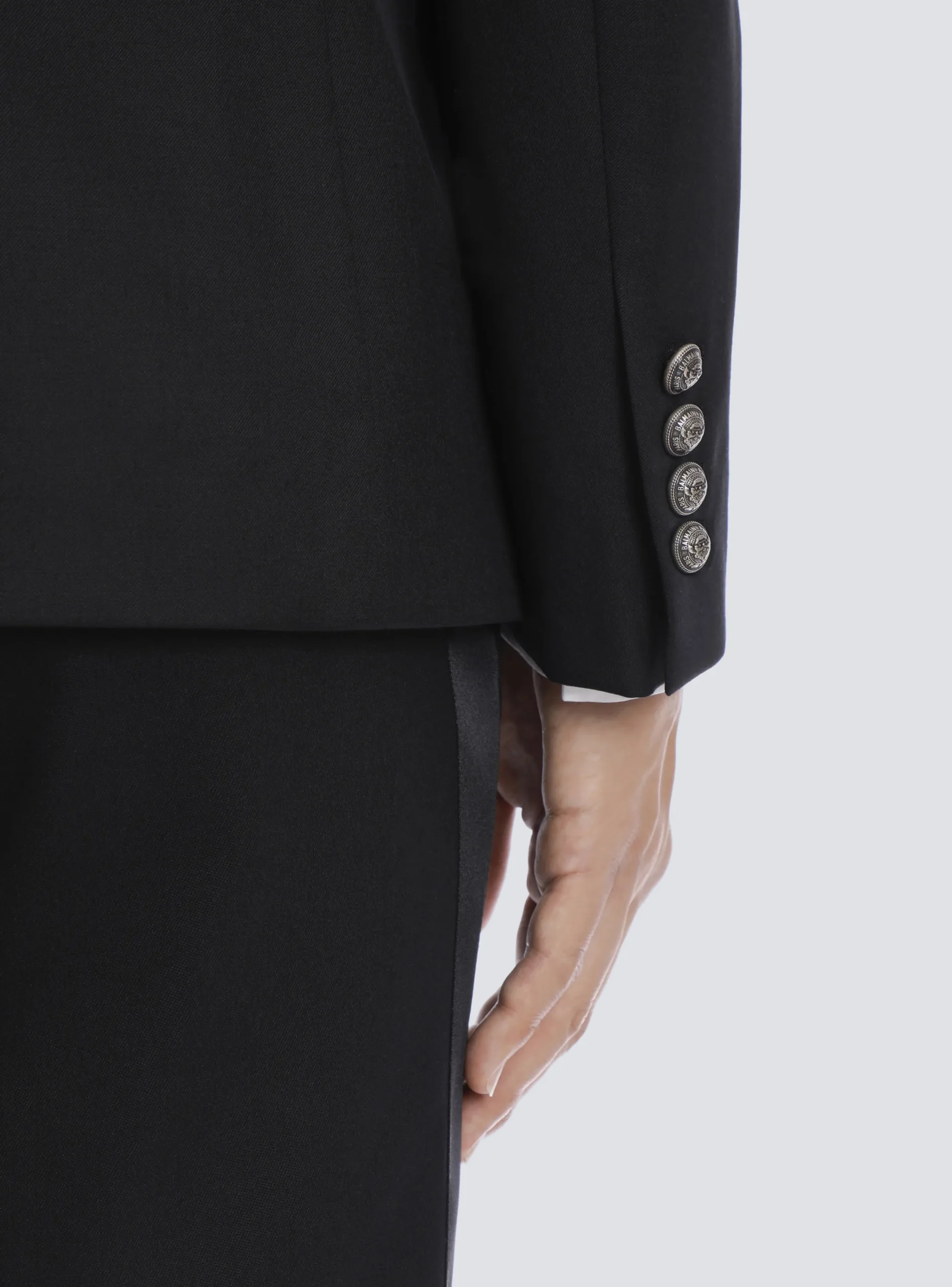 Wool Blazer With Double-breasted Silver-tone Buttoned Fastening-Balmain Hot