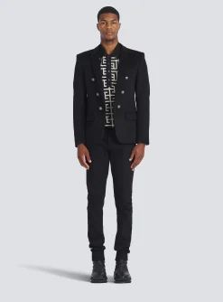 Wool Blazer With Double-breasted Silver-tone Buttoned Fastening-Balmain Sale