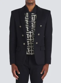 Wool Blazer With Double-breasted Silver-tone Buttoned Fastening-Balmain Sale
