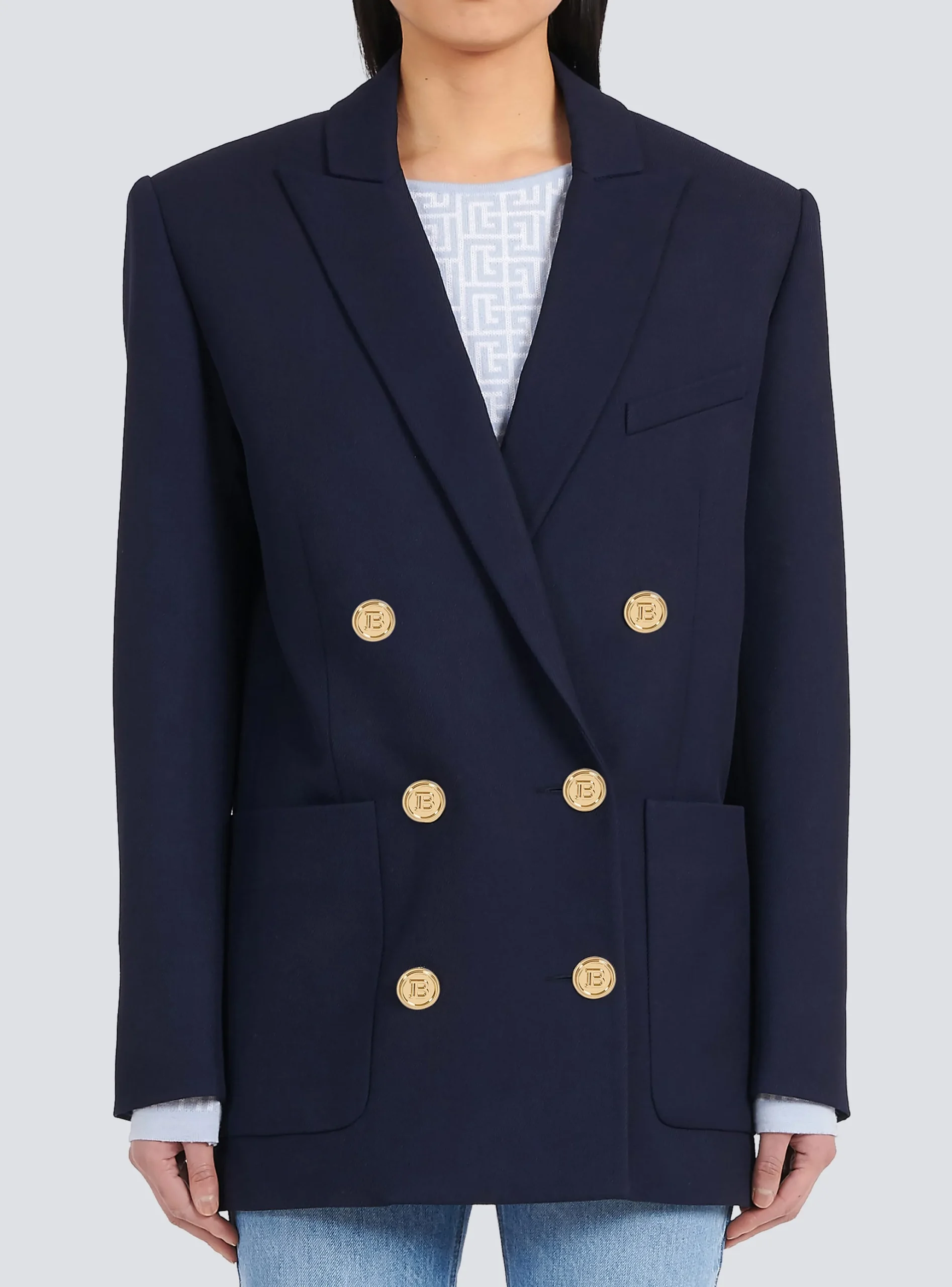Wool Double-breasted Boyfriend Jacket-Balmain Store