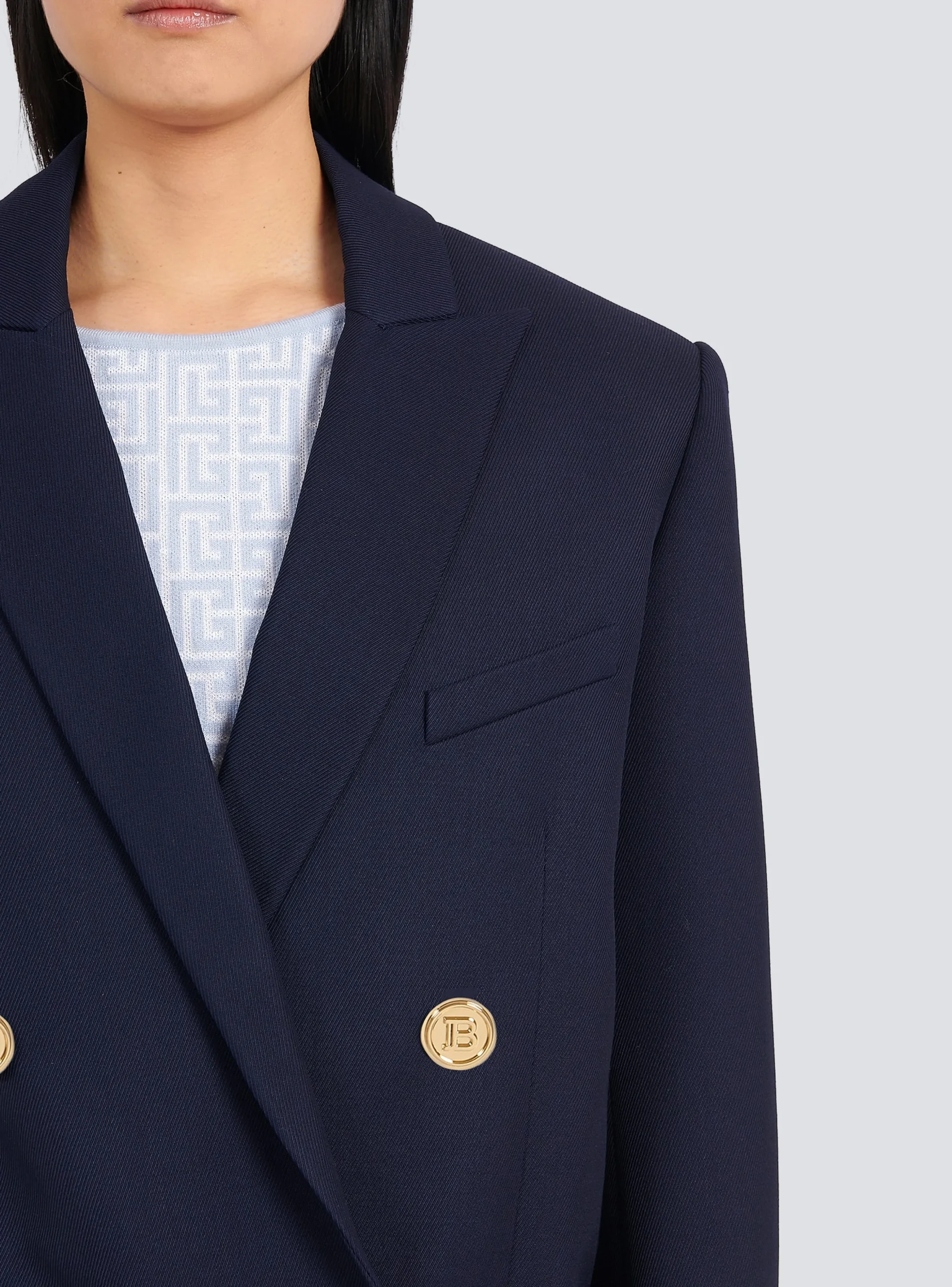 Wool Double-breasted Boyfriend Jacket-Balmain Store