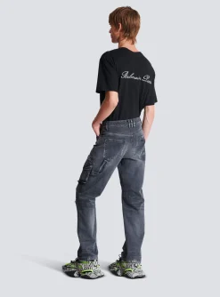 Worn-effect Cargo Trousers-Balmain Shop