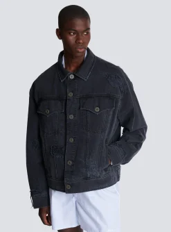 Worn-effect Denim Jacket-Balmain Shop