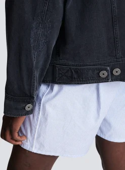 Worn-effect Denim Jacket-Balmain Shop