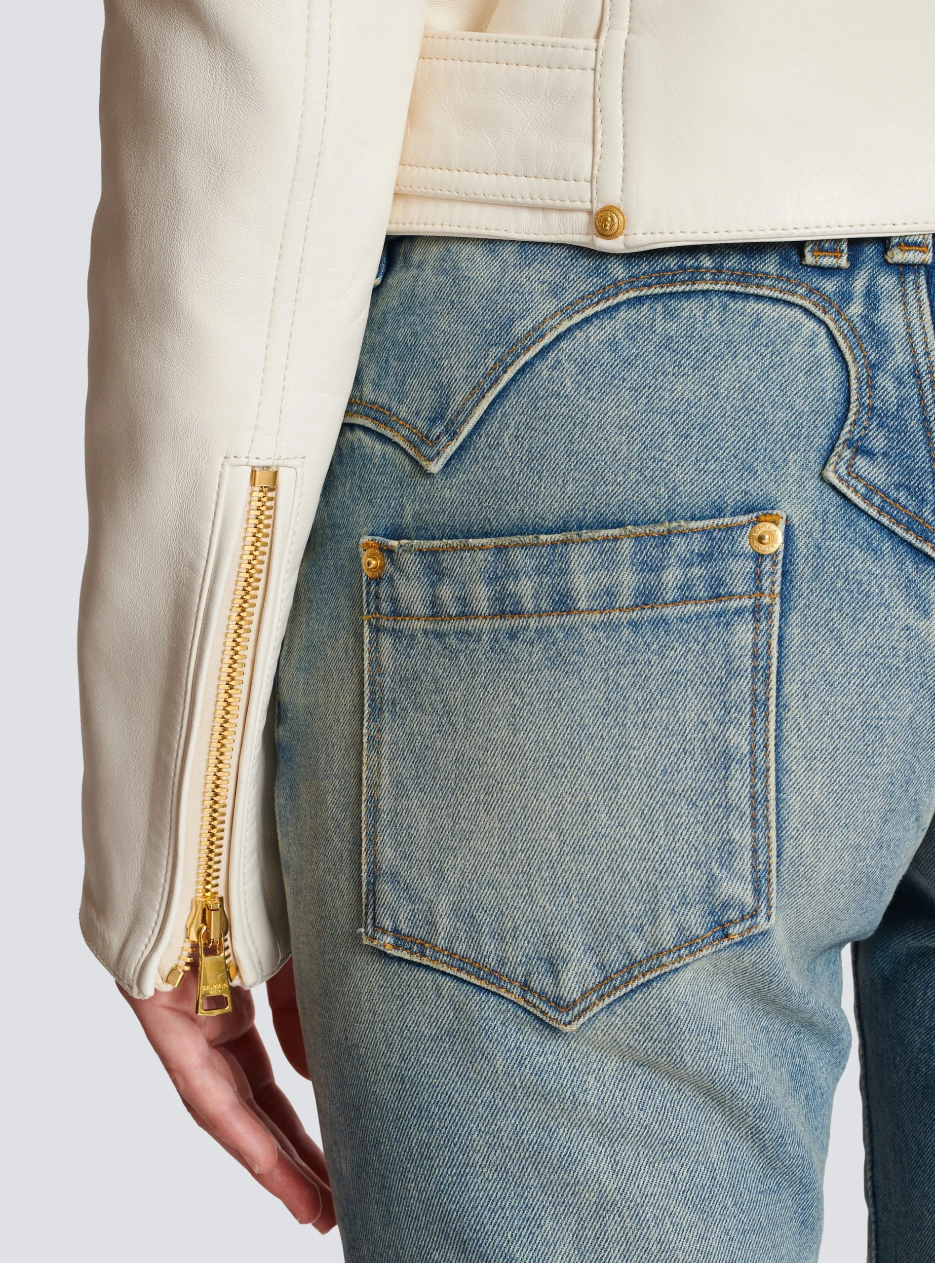 Zipped Leather Biker Jacket-Balmain Best